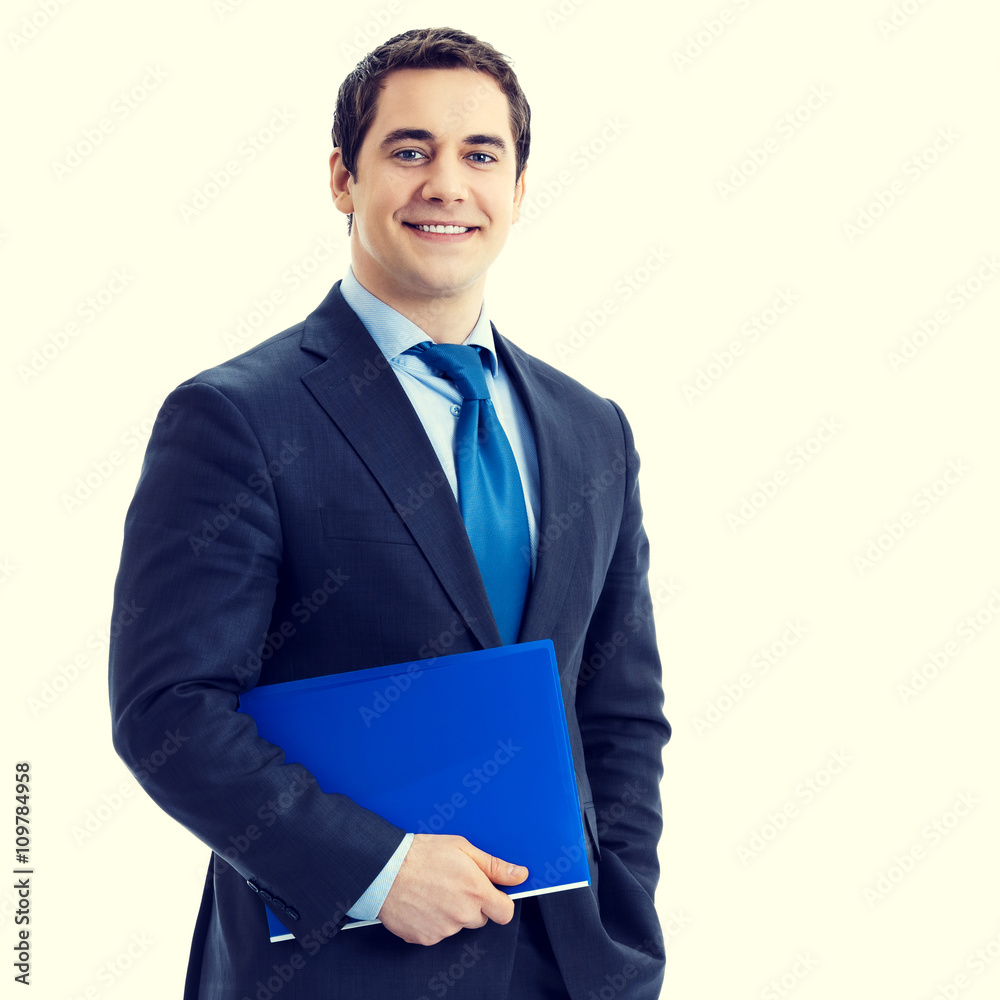 Businessman with blue folder Businessman with blue folder