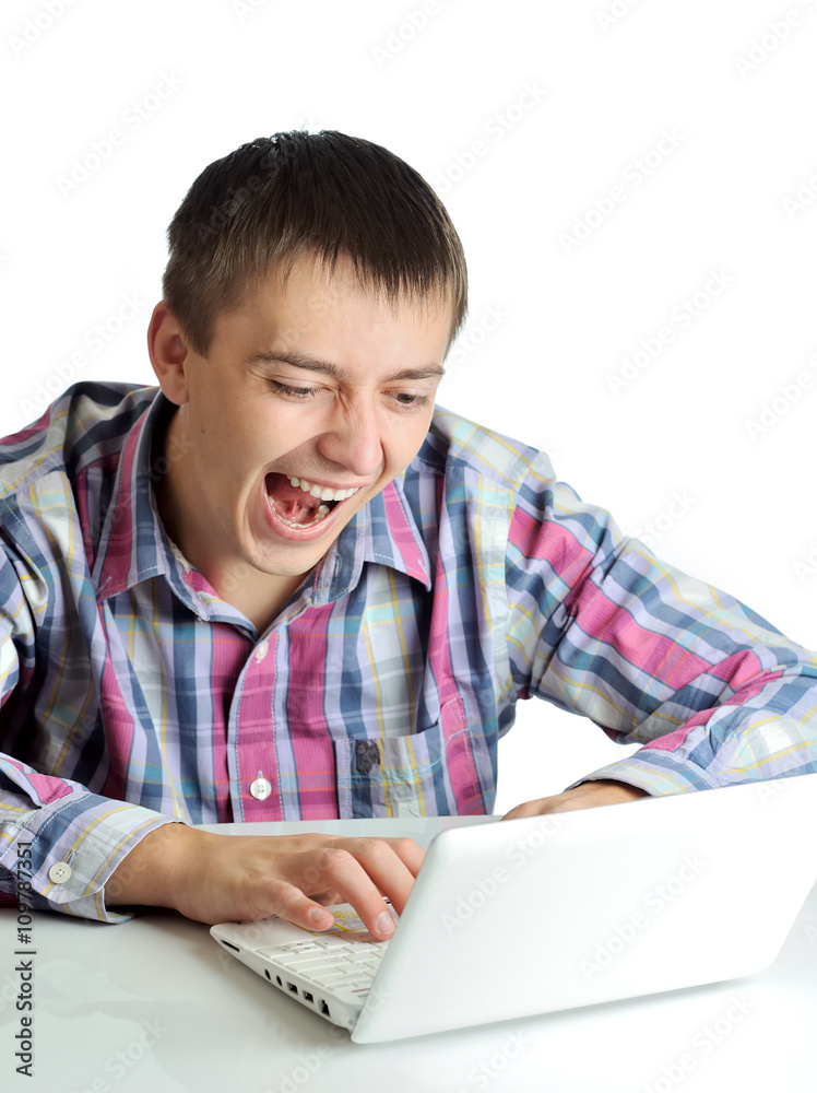 Stressed out businessman isolated