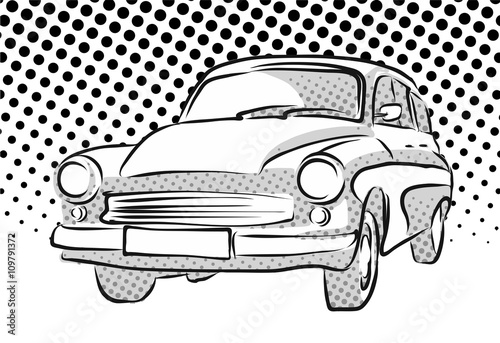 Old East German Car, Dotted Background photo