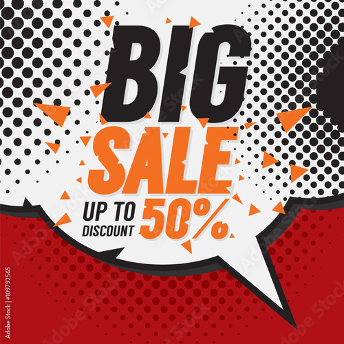 Big Sale 50 Percent Vector Illustration.