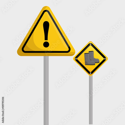 Industrial security design. road sign and alert illustration