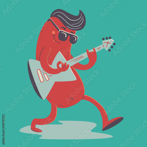 Crazy Sausage Playing Electric Guitar