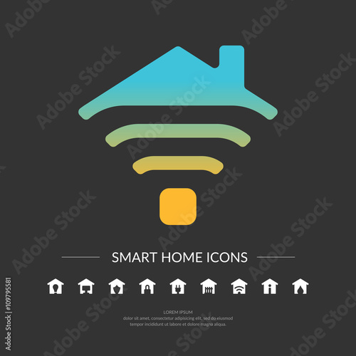 Image of Smart home icons.