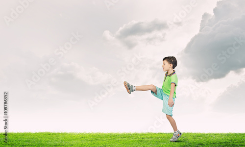 Cheerful playing boy