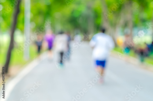 Blurred background,people running in public park,Healthy lifesty
