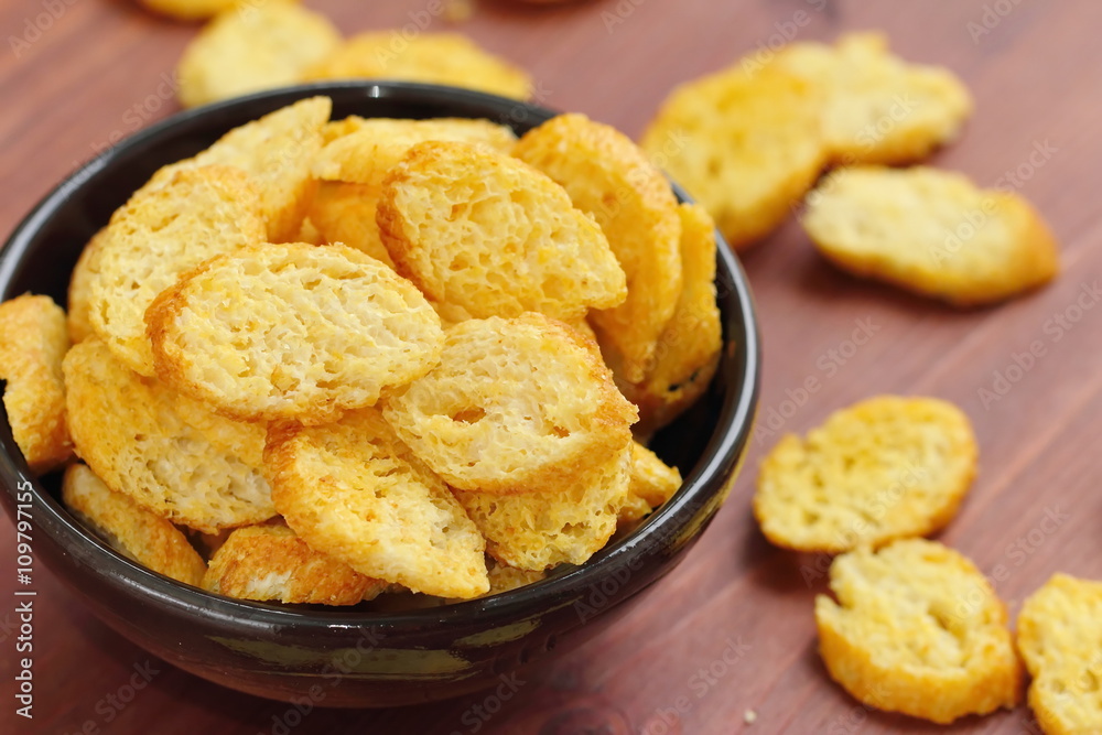 Croutons with cheese and diil Croutons with cheese and diil