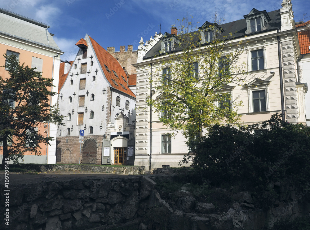 medieval architecture buildings  capital Riga, Latvia, Europe
