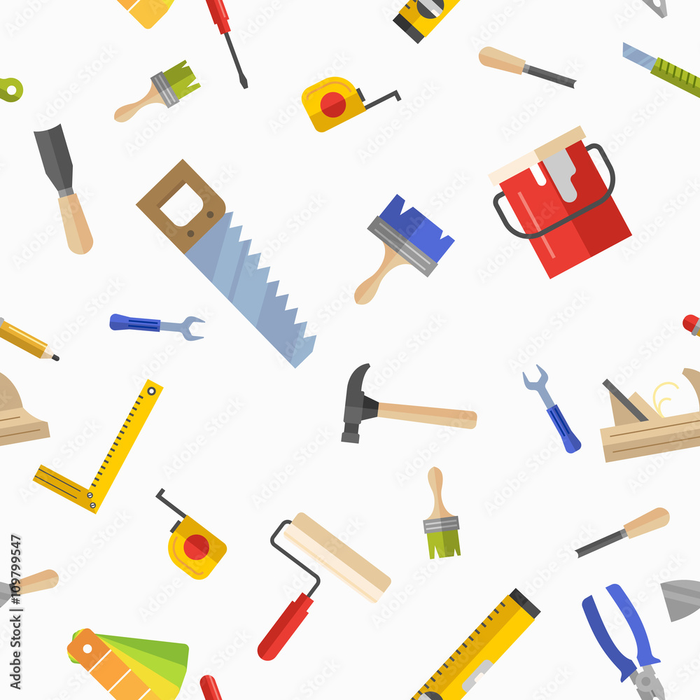 Seamless pattern with tools for repair Seamless pattern with tools for repair