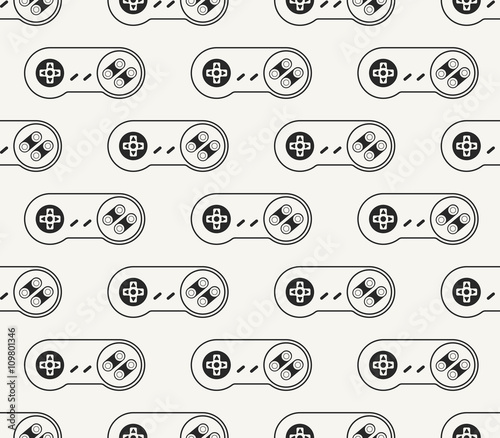 Modern stylish outlined background with repeating retro video ga