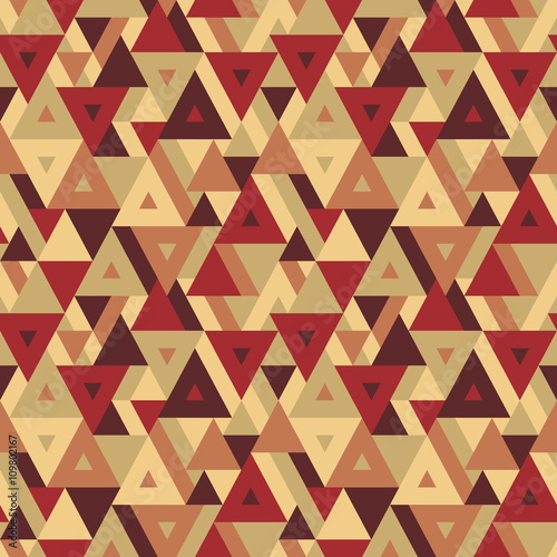 Abstract geometric background - seamless vector pattern for presentation, booklet, website and other design project. Seamless vector background in vintage brown colors. Triangles background.