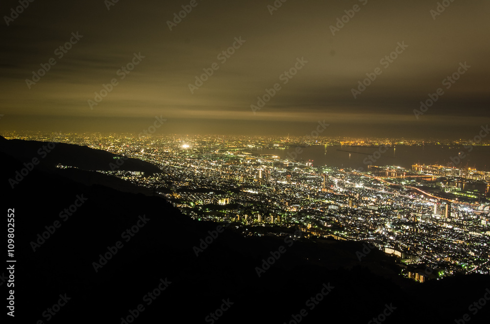 Naklejka premium 兵庫県神戸市 摩耶山 、掬星台からの夜景
