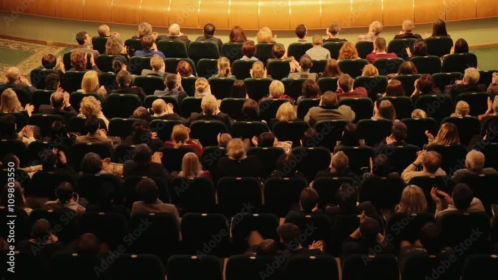 cheerful applause at a premiere in theater