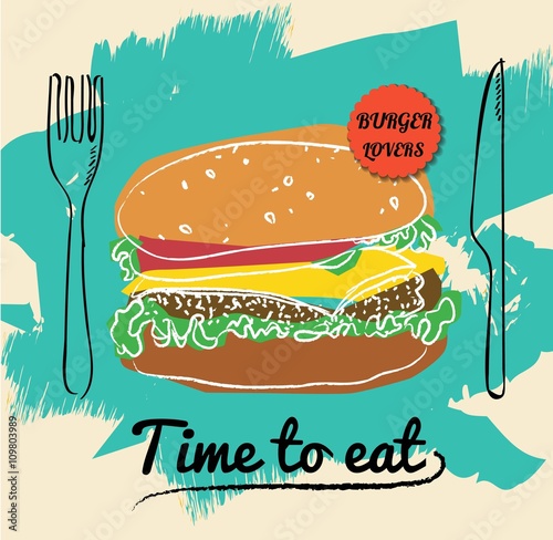 Restaurant Fast Foods burger menu  vector format eps10
