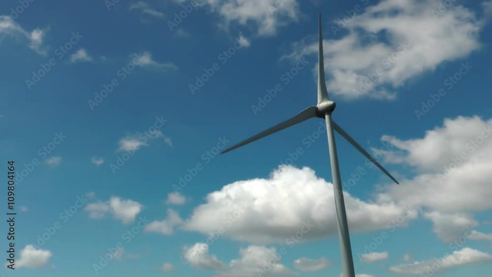 Wind turbine and blue sky with clouds Wind turbine and blue sky with clouds