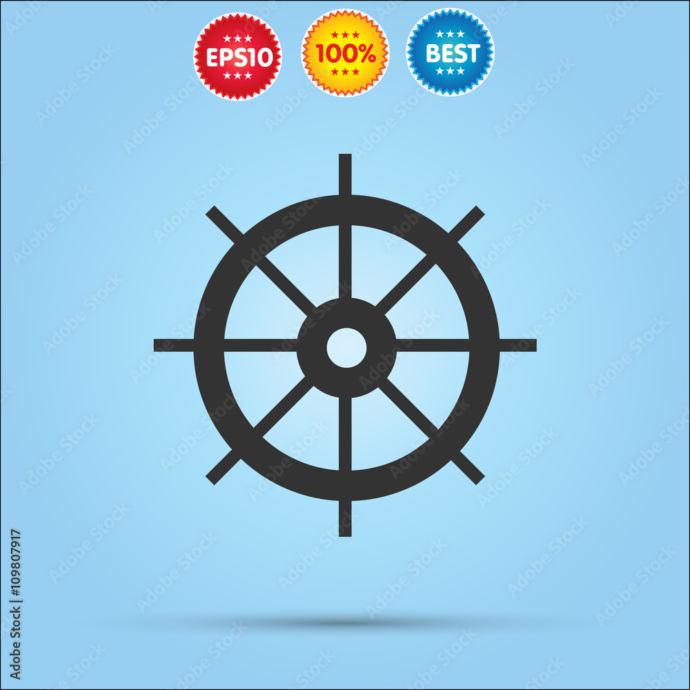Obraz premium steering wheel vector icon
