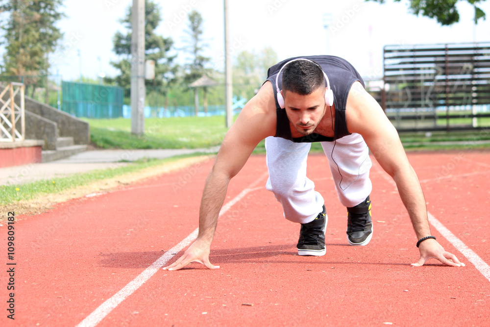 Fototapeta premium man ready for running