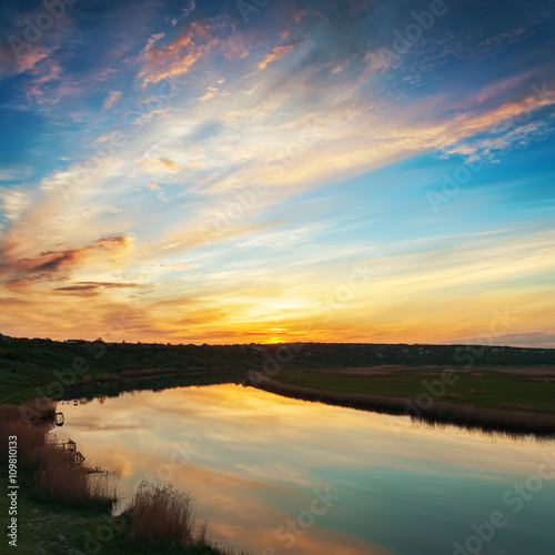 clouds in sunset and river © Mykola Mazuryk