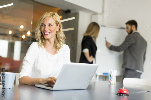 Woman working on the laptop