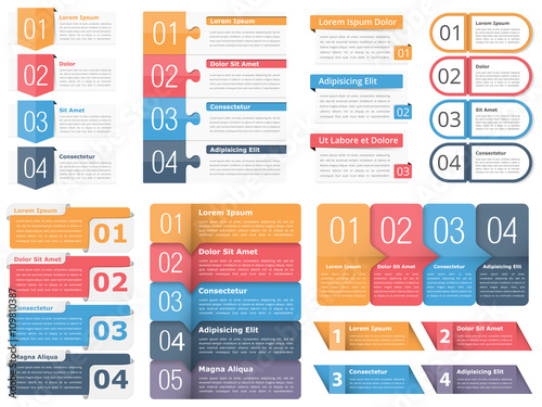 Design Elements with Numbers and Text
