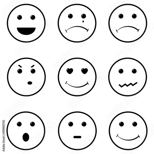 Face smiles set