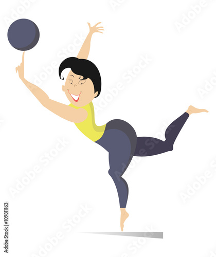 Fitness. Woman do exercises with a ball
