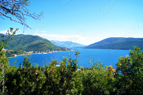 View of the Boka bay from  district Savina in Herceg Novi (Montenegro) © tanyatorgonskaya