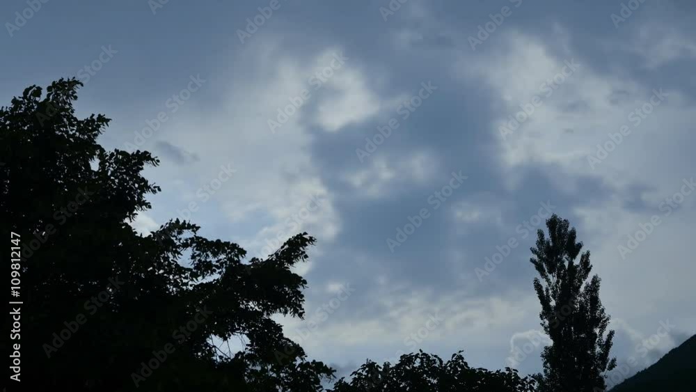 clouds and forest before the rain, time lapse clouds and forest before the rain, time lapse