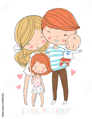 Happy family. Father, mother, baby.