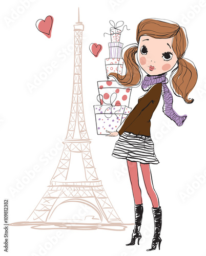 Shopping girl in Paris