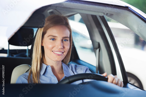 Woman in car