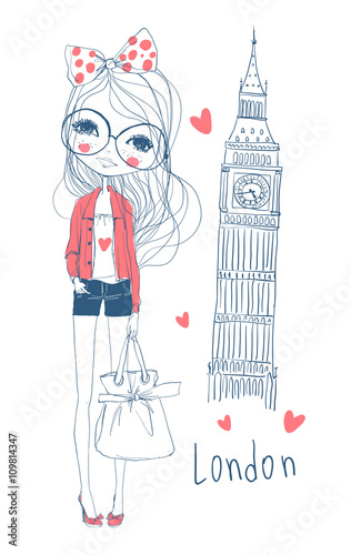 romantic girl in London