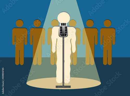 Nervous Speaker Shaking In Front of An Audience