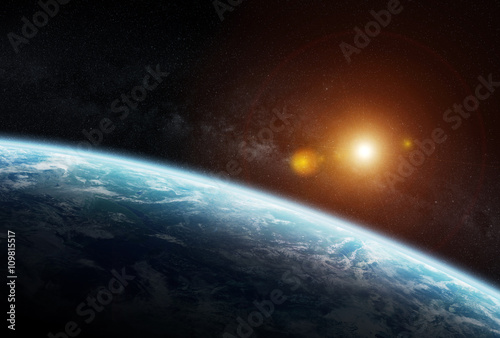 Fototapeta Naklejka Na Ścianę i Meble -  View of the planet Earth in space