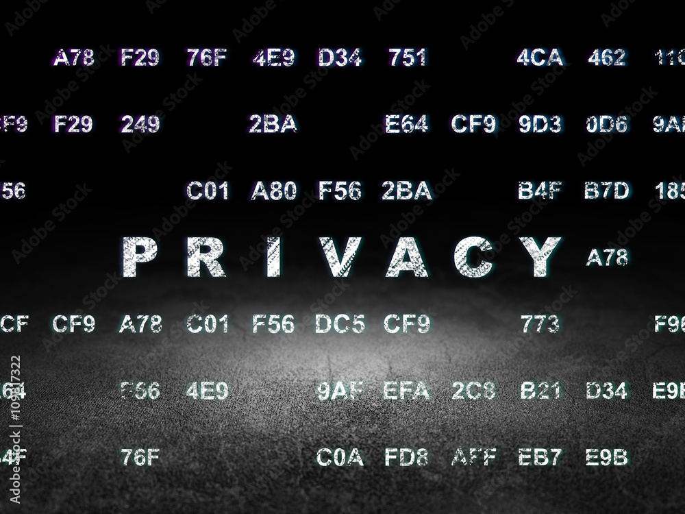 Protection concept: Privacy in grunge dark room Protection concept: Privacy in grunge dark room