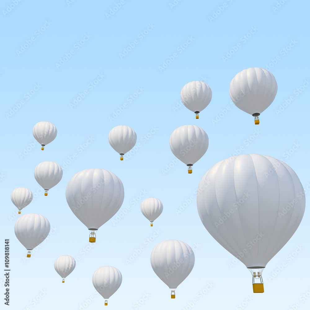 White air ballon on sky background. White air ballon on sky background.