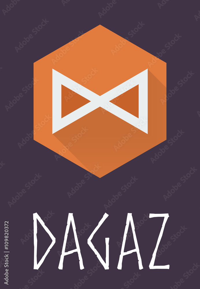 Dagaz rune of Elder Futhark in trend flat style. Stock Vector | Adobe Stock