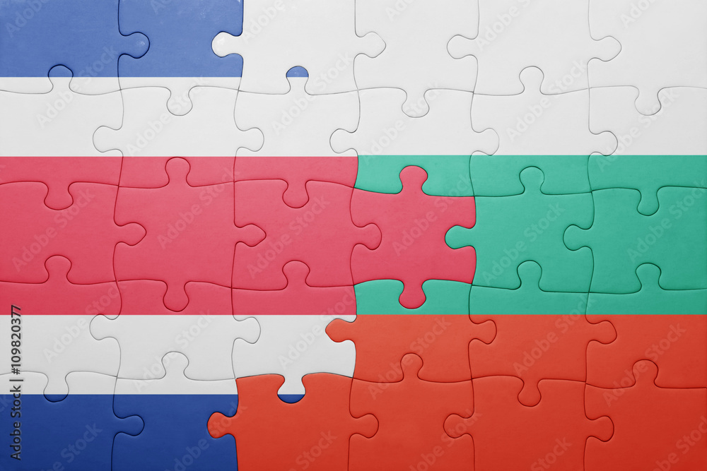 puzzle with the national flag of costa rica and bulgaria puzzle with the national flag of costa rica and bulgaria