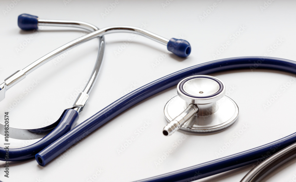 disassembled stethoscope in white background disassembled stethoscope in white background