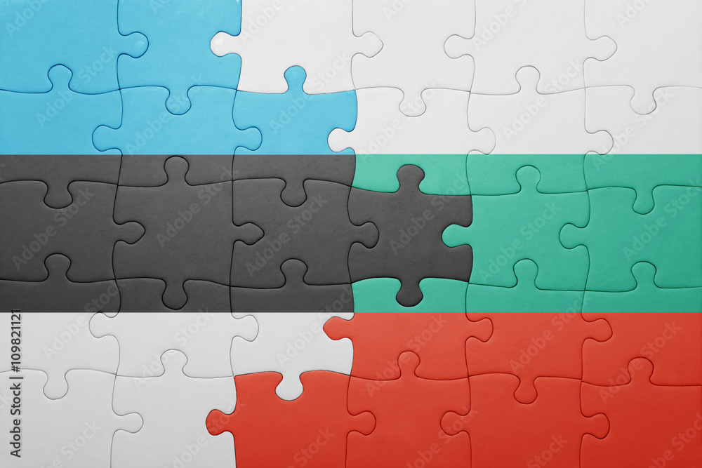 puzzle with the national flag of estonia and bulgaria puzzle with the national flag of estonia and bulgaria