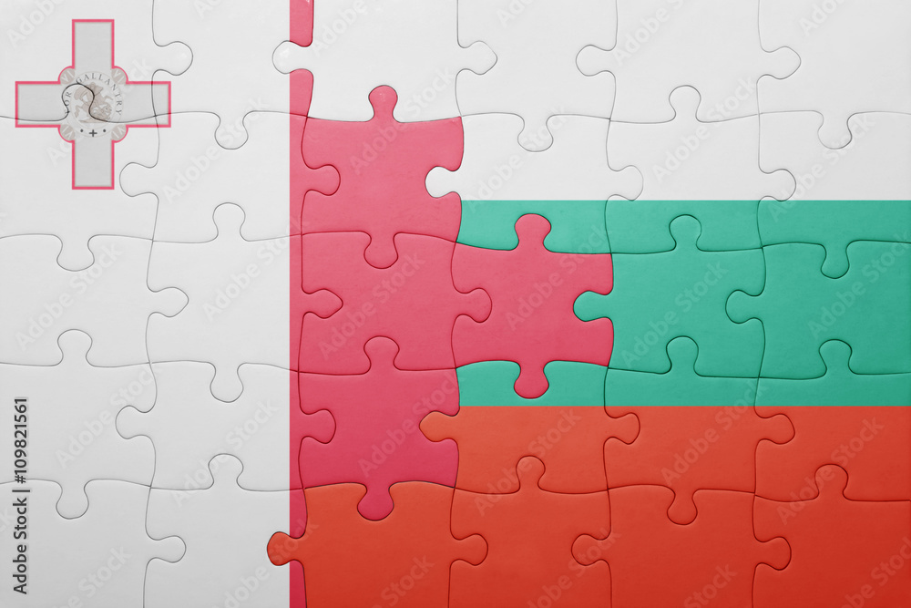 puzzle with the national flag of malta and bulgaria puzzle with the national flag of malta and bulgaria