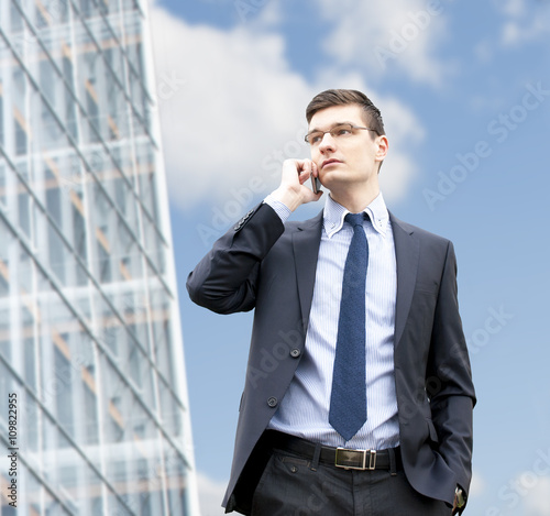 Young businessman in an urban setting