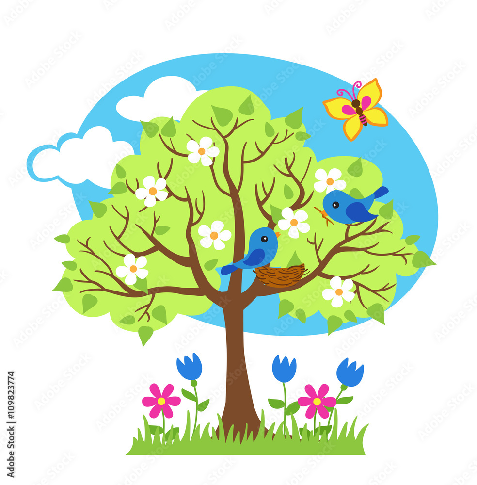 Spring Tree Illustration