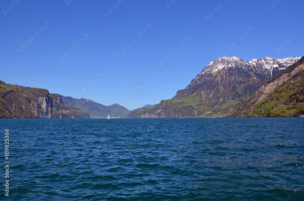 Fototapeta premium Urnersee mit Fronalpstock, Schweiz