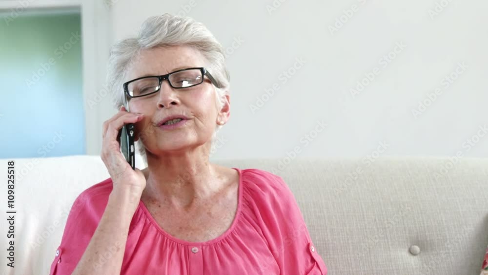 Grandmother having a call