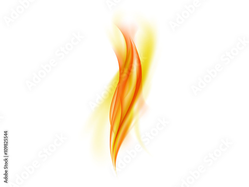Warm abstract flames on white background, vector illustration