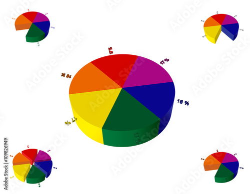 3d pie chart template. Colo...