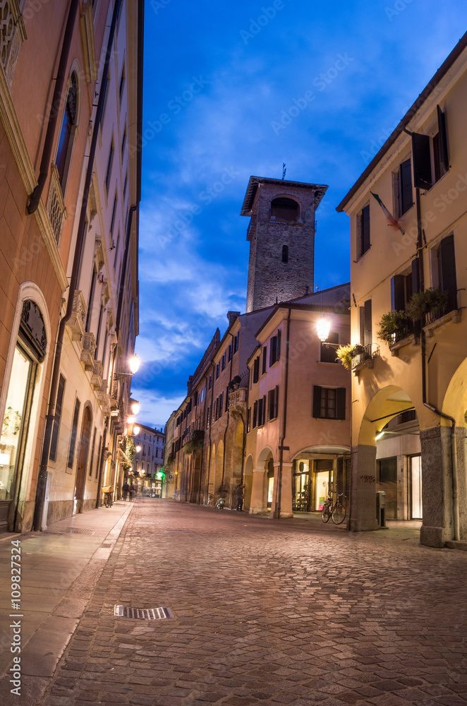 Street in the ghetto in Padova at night