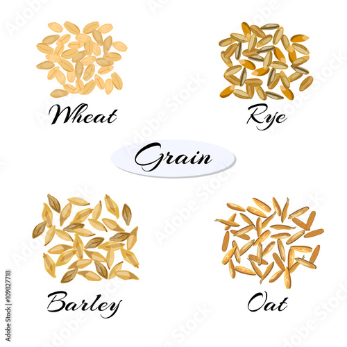 Different types of grain.