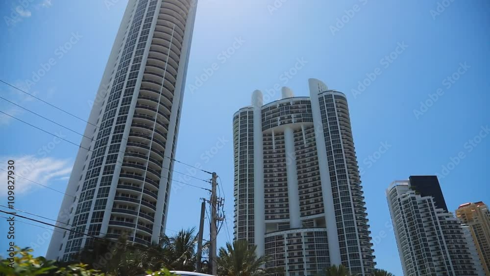 Buildings in Collins Ave. Sunny Isles in Miami, Florida. Steadicam used Buildings in Collins Ave. Sunny Isles in Miami, Florida. Steadicam used