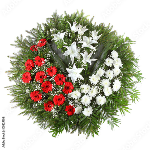 green funeral wreath